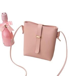 New! 2 Two Piece Set Pink Bag with Matching Pink Wallet Vegan Leather
